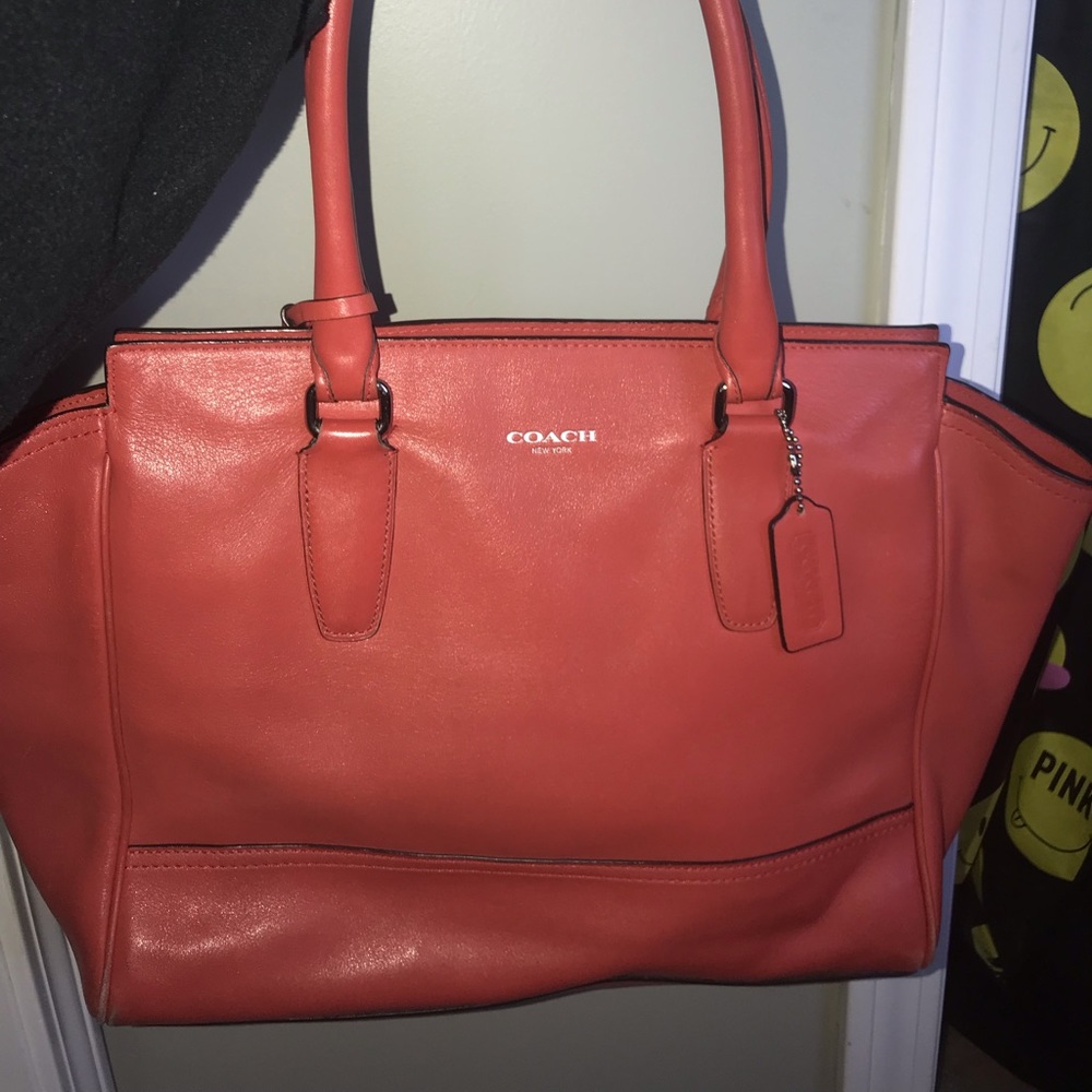 red coach bag